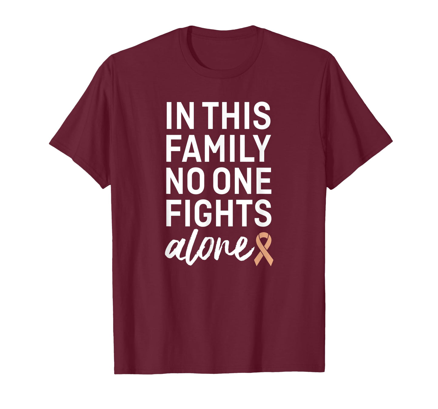 Uterine Cancer Awareness Peach Ribbon Family Support Group T-Shirt