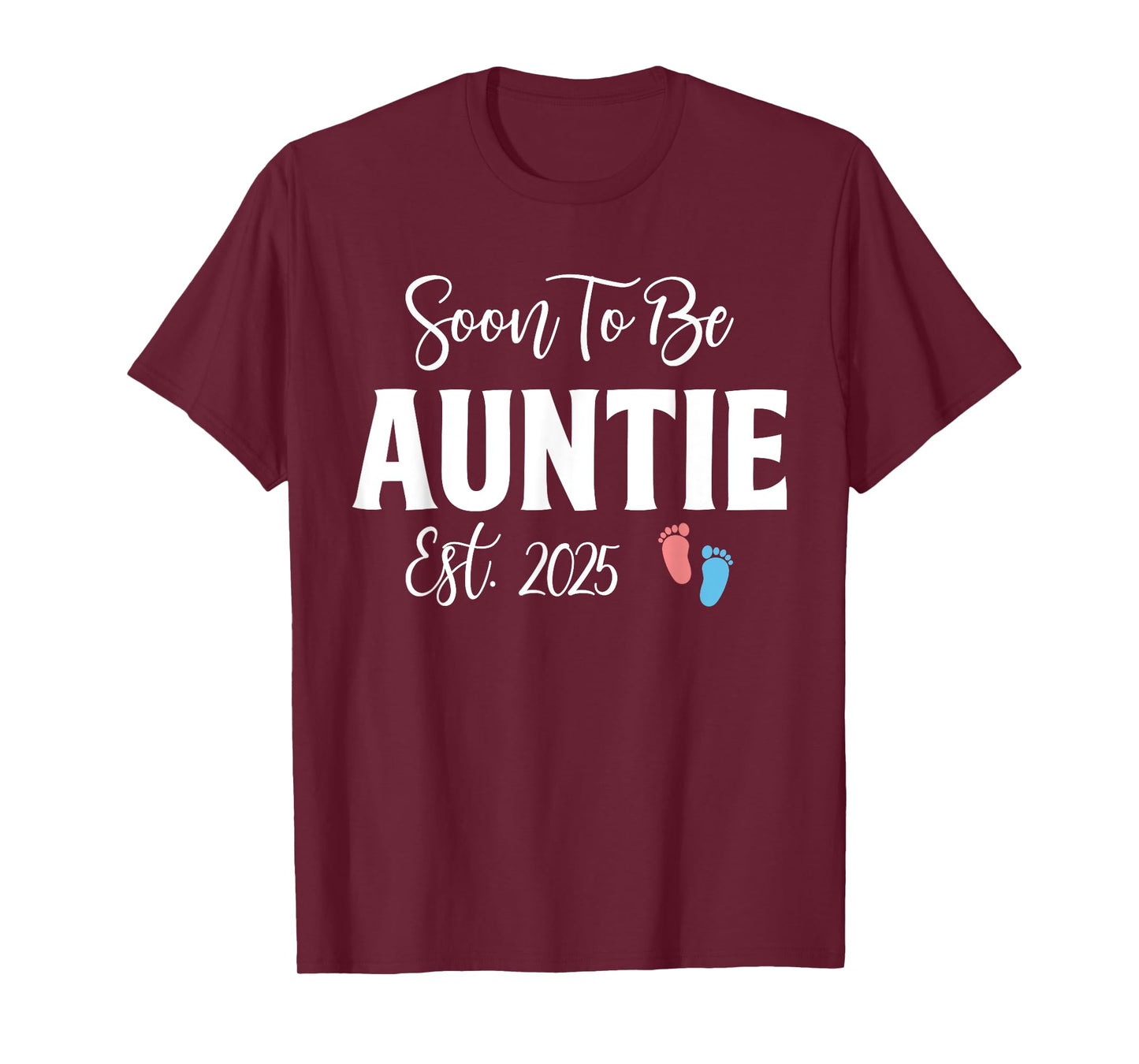 Soon To Be Auntie Est 2025 Cute Pregnancy Announcement Gifts T-Shirt