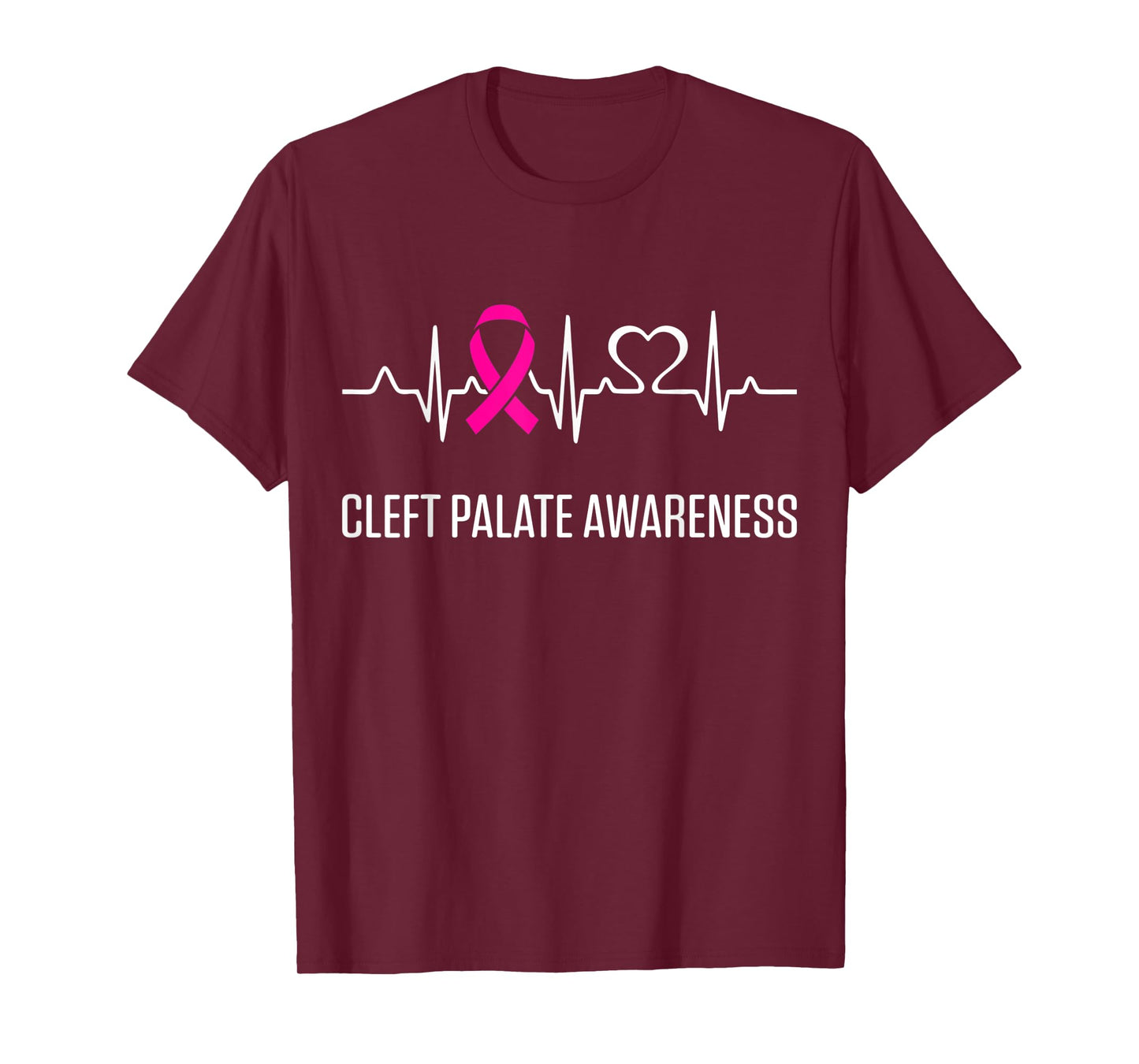 Cleft Palate Lip Heartbeat Cleft Strong Awareness T-Shirt