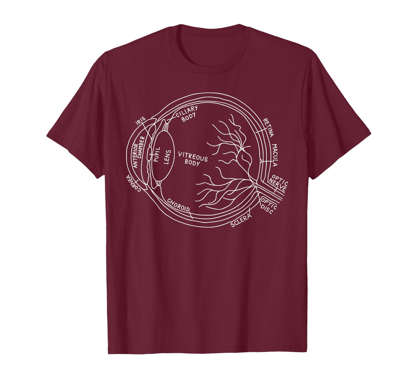 Vintage Eye Anatomy Eyeball Optometrist Ophthalmic Tech T-Shirt
