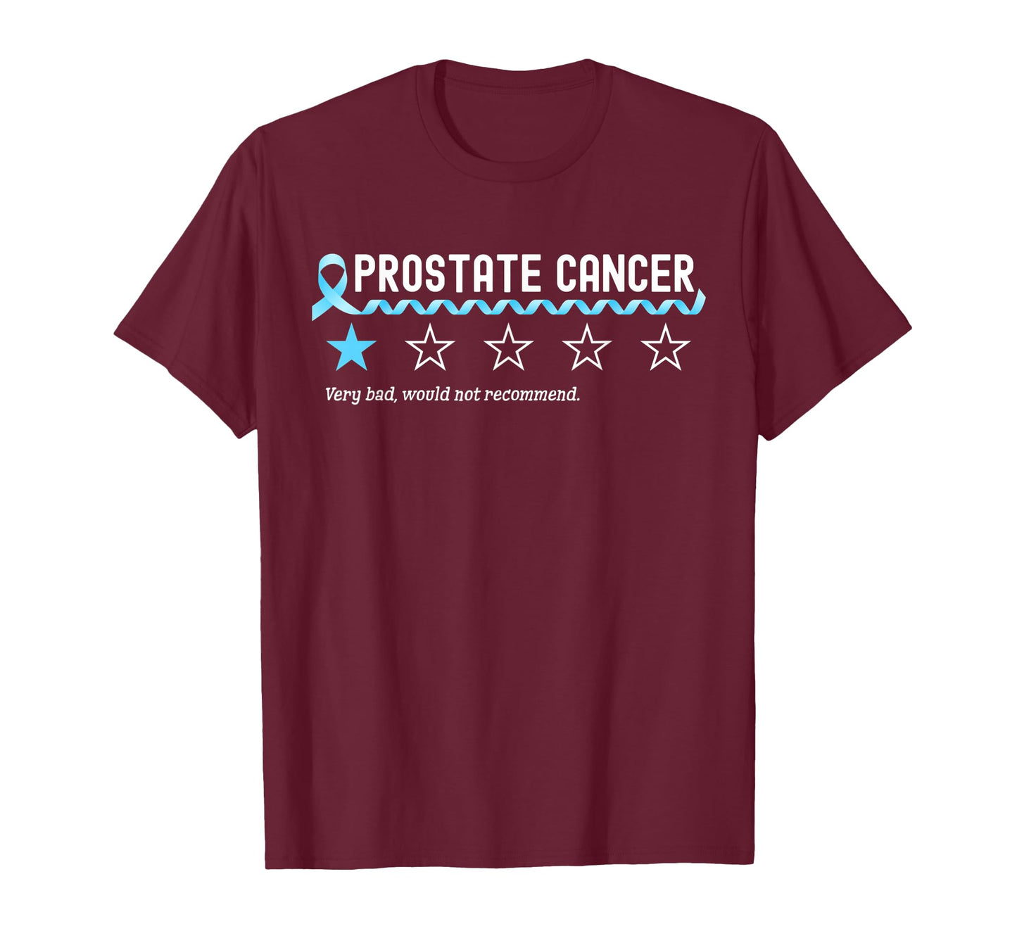 1 Star Rating Prostate Cancer Awareness Funny Fighter T-Shirt