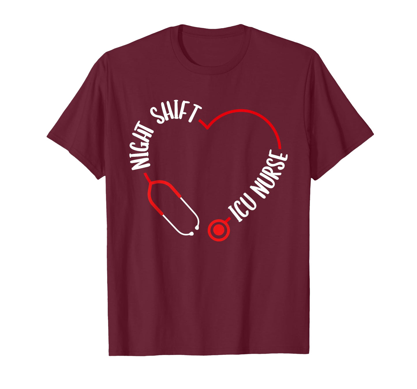 Night Shift ICU Nurse Appreciation Stethoscope Nursing T-Shirt