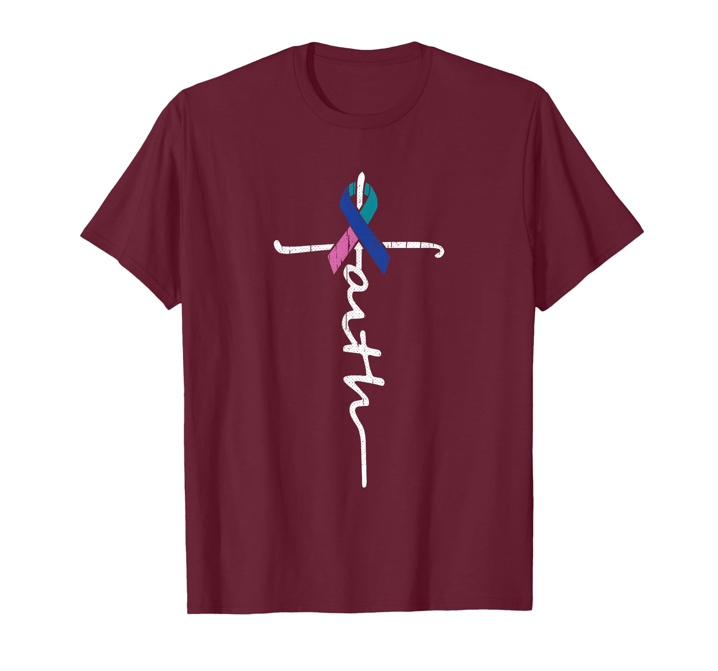 Faith Cross Thyroid Cancer Awareness Warrior Survivor T-Shirt
