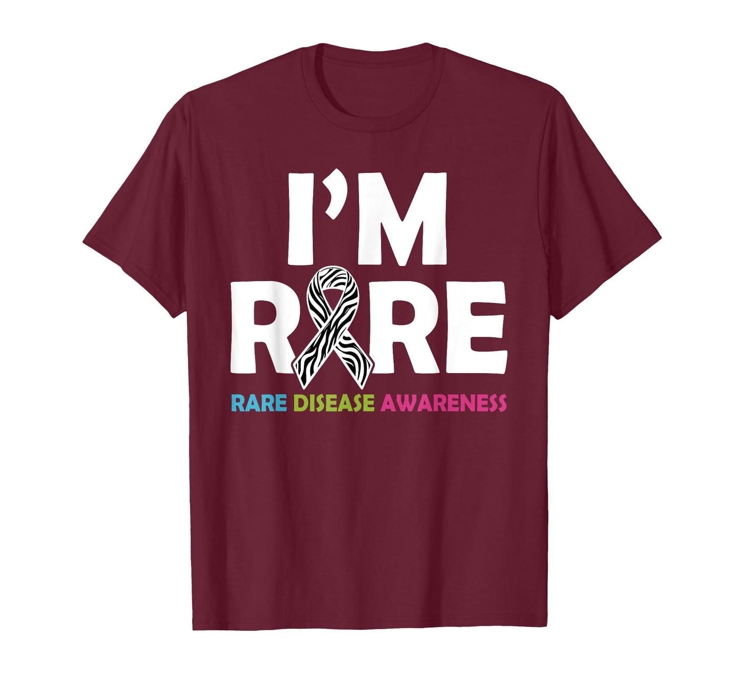 I'm Rare Disease Warrior Zabra Ribbon Rare Disease Awareness T-Shirt