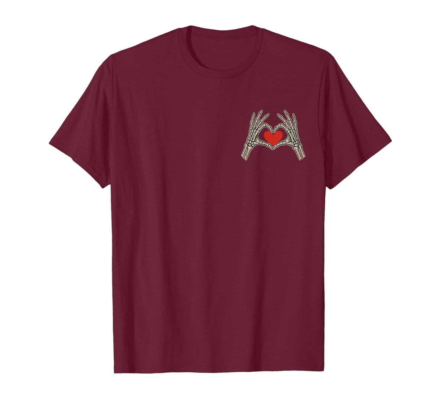 Retro Skeleton Hands Heart Sign Halloween Women Girls Kids T-Shirt