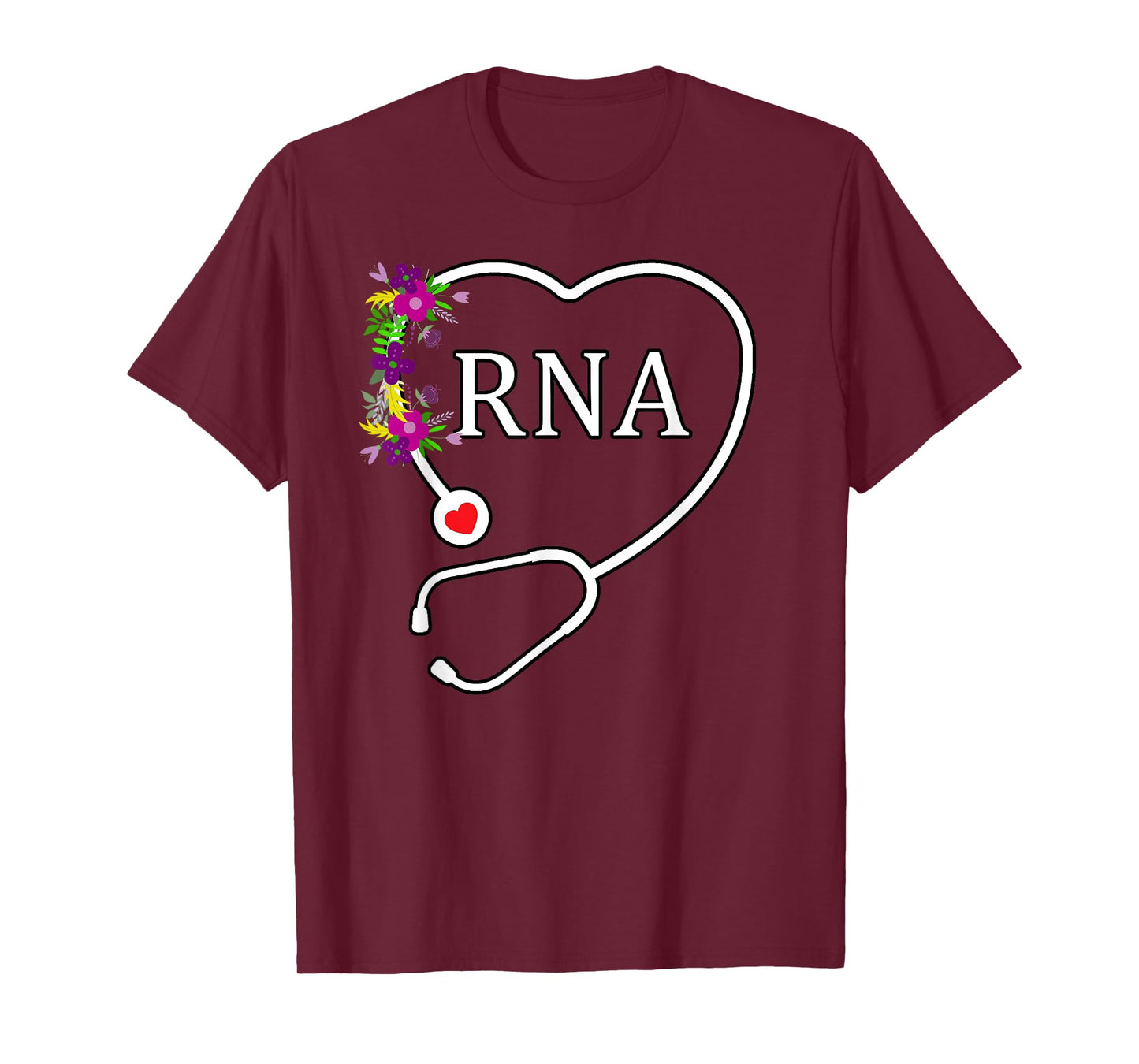 Cute RNA Restorative Nurse Assistant Aide Floral Stethoscope T-Shirt