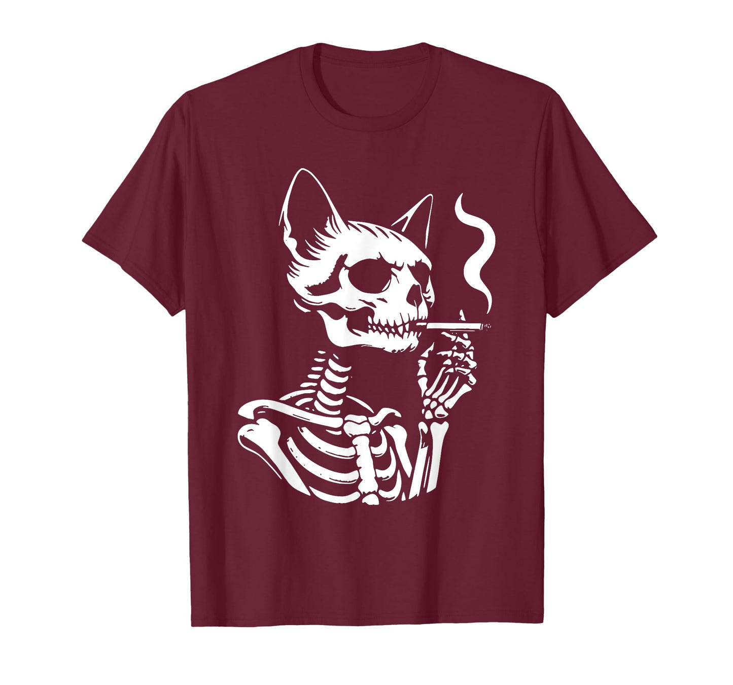 Spooky Skeleton Cat Smoking Weed Marijuana 420 Day Halloween T-Shirt