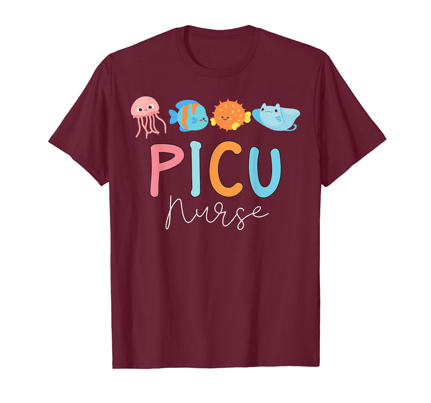 Cute Ocean Sea Summer PICU Nurse Vascular Access IV Nursing T-Shirt for Men Women