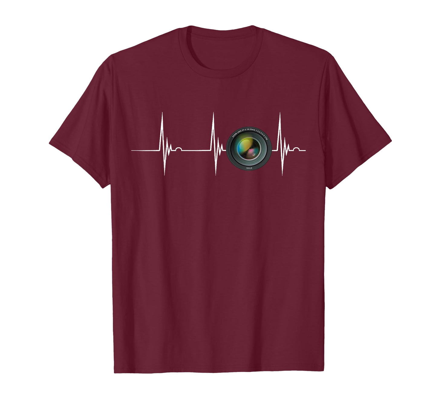 Camera Lens Heartbeat EKG Pulse Photography Photographer T-Shirt