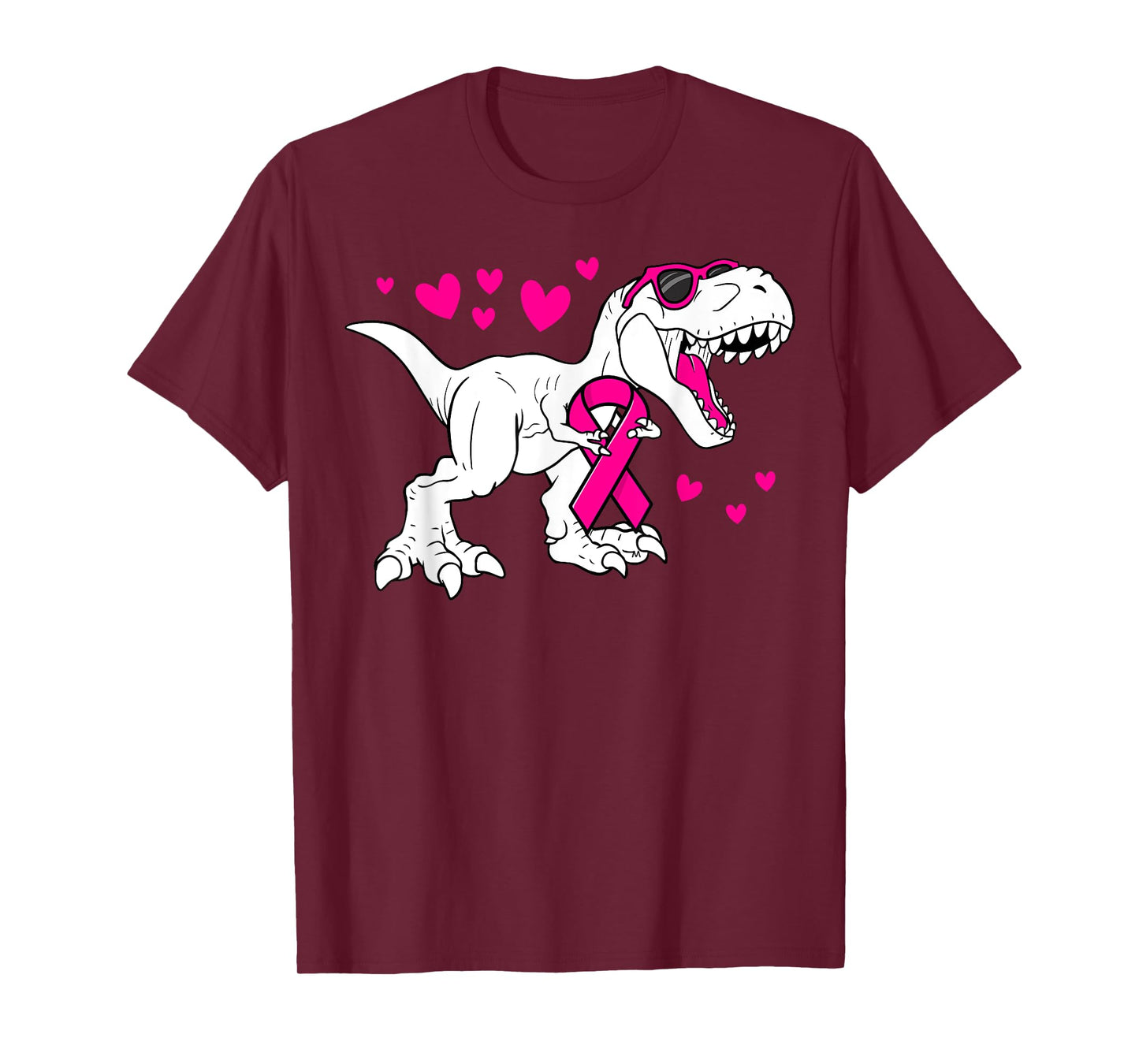 Pink Ribbon T-Rex Kids Breast Cancer Awareness Boys Toddler T-Shirt