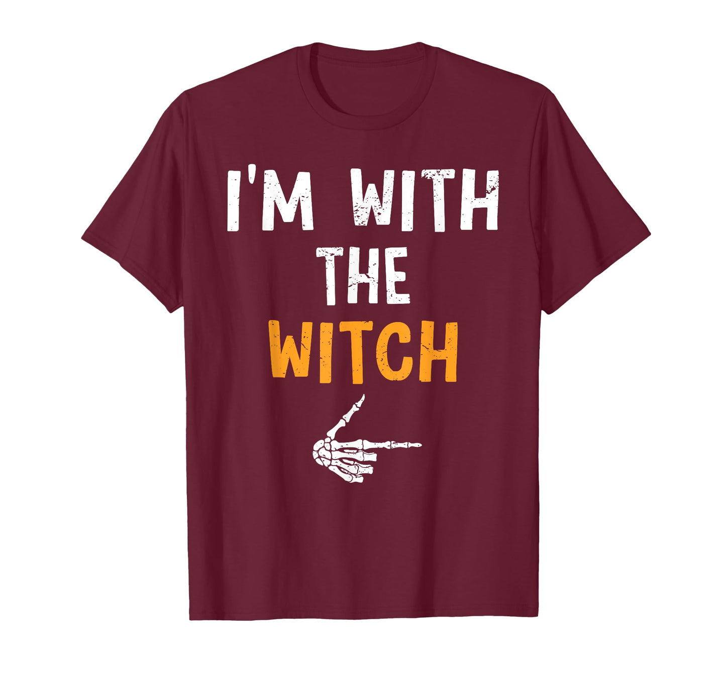 I'm with The Witch Costume Halloween Matching Couple T-Shirt