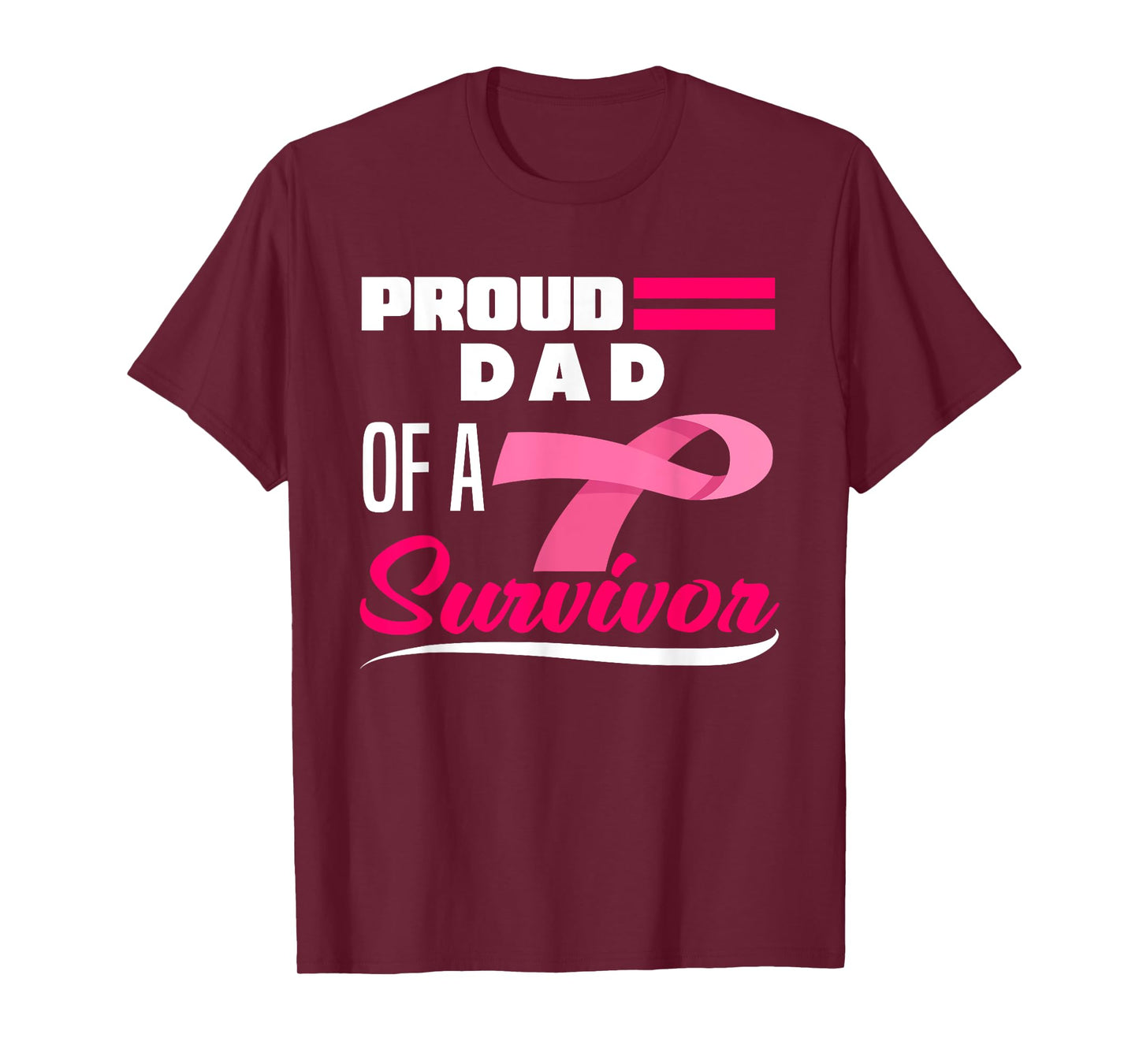 Proud Dad Of A Survivor Daughter Breast Cancer Awareness T-Shirt