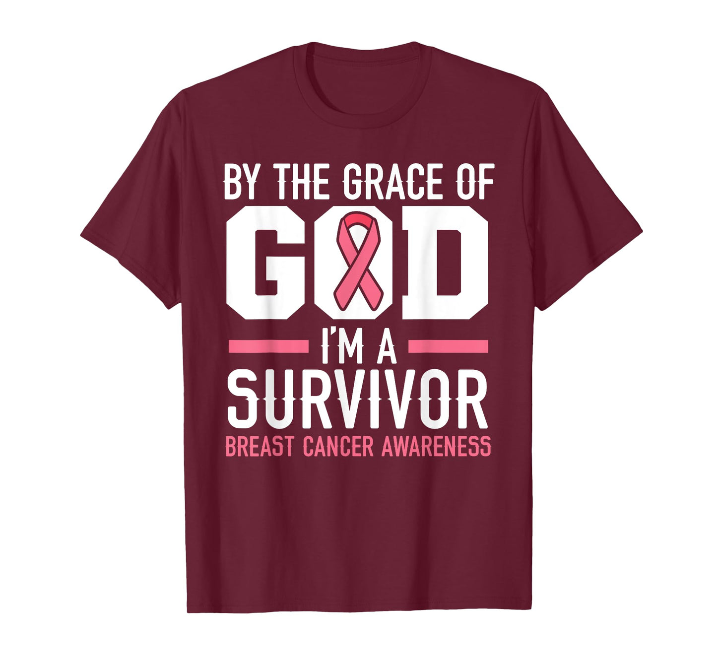 By The Grace Of God I'm A Survivor Breast Cancer Awareness T-Shirt