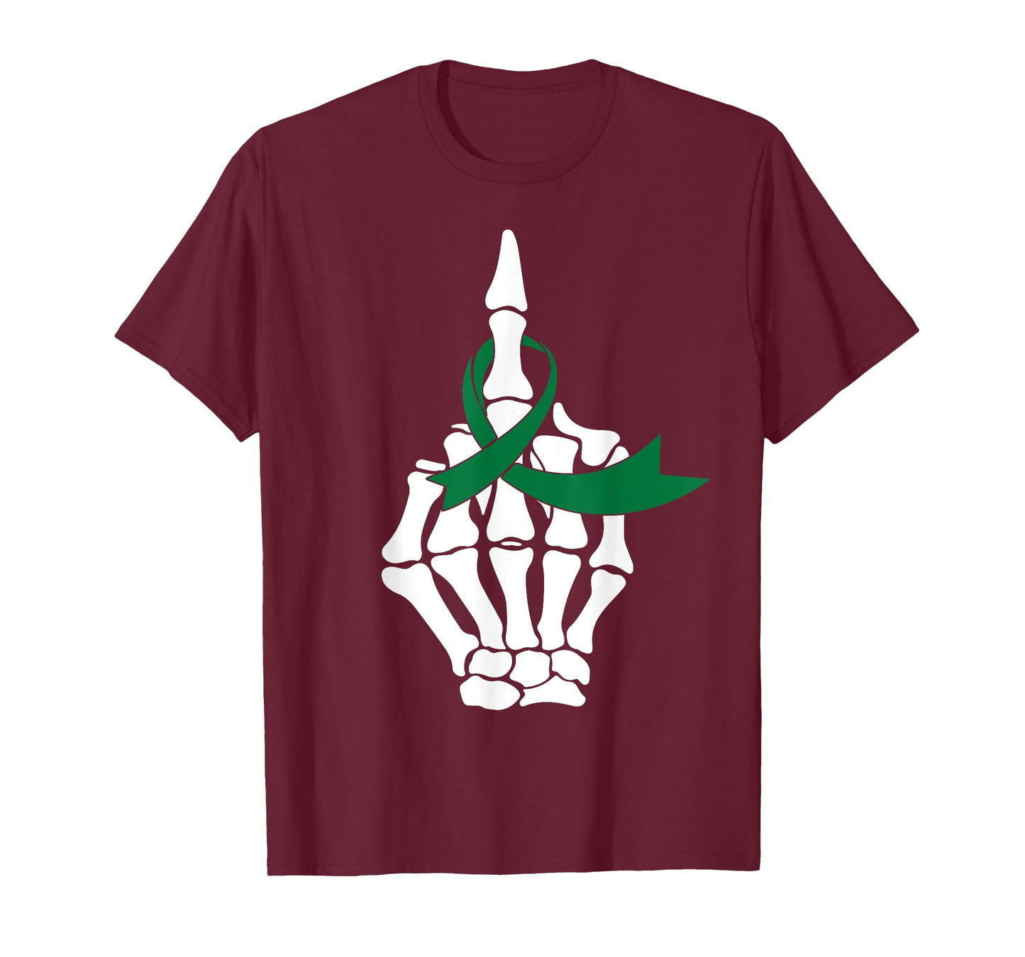 Fuck Liver Cancer Middle Finger Green Ribbon Shirt T-Shirt