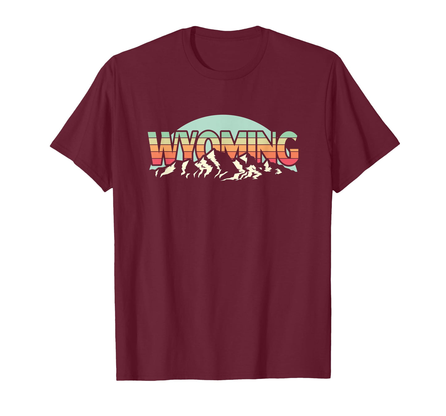 American State Wyoming - Vintage Mountain Nature Hiking T-Shirt