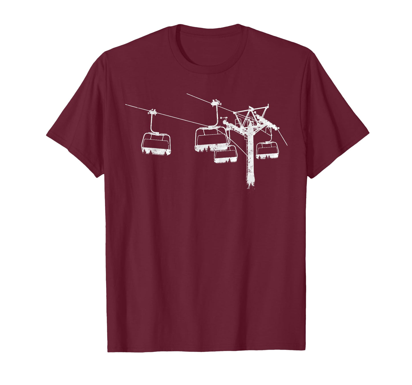 Chairlift trees adventurous camping cool T-Shirt