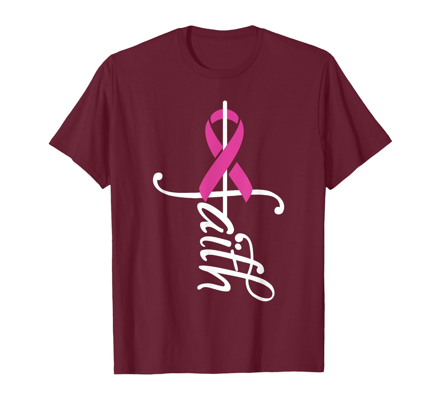 Faith Cancer Support - Ribbon Breast Cancer Awareness T-Shirt