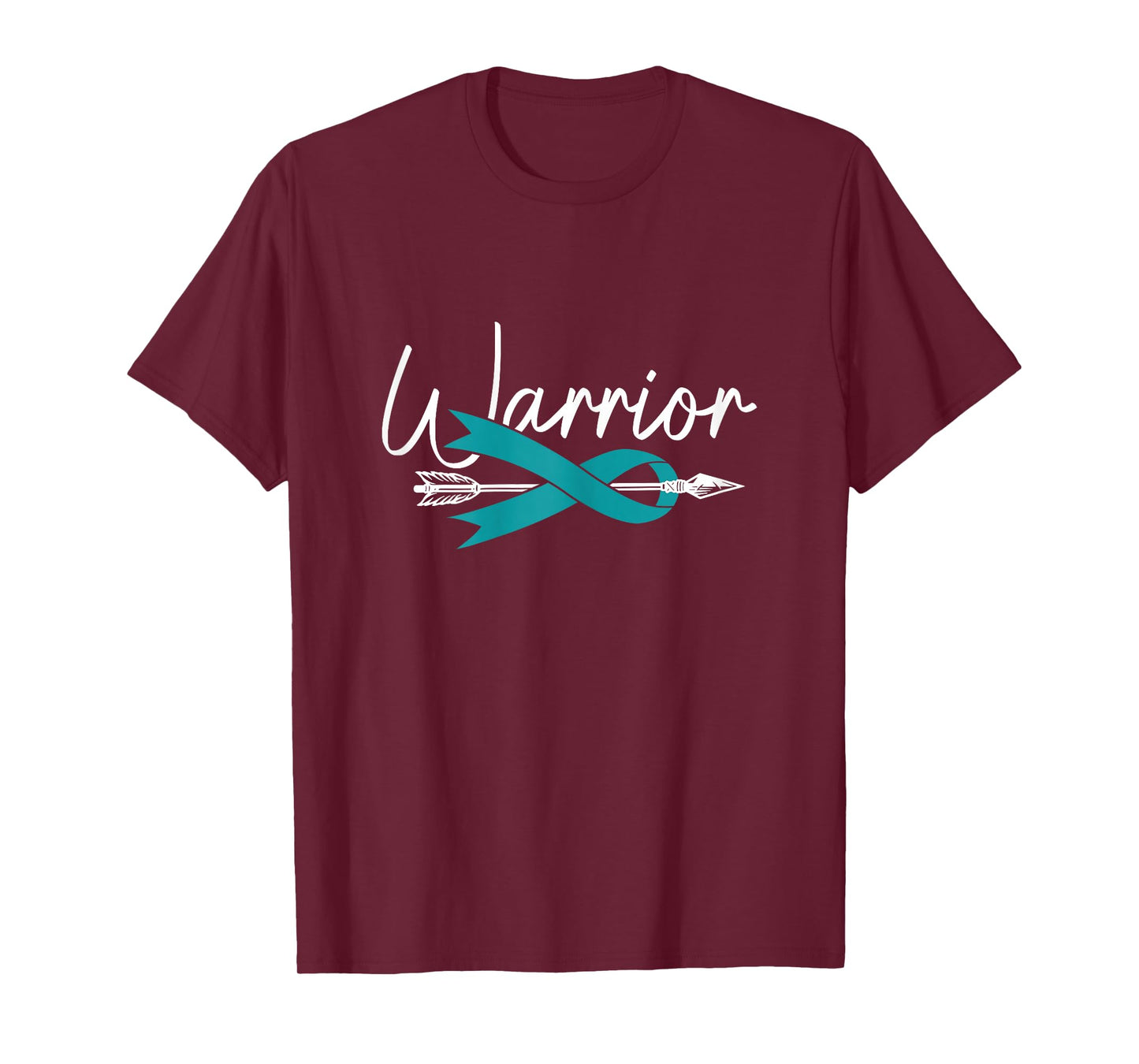 Ovarian Cancer Awareness Month Woman Teal Ribbon Warrior T-Shirt