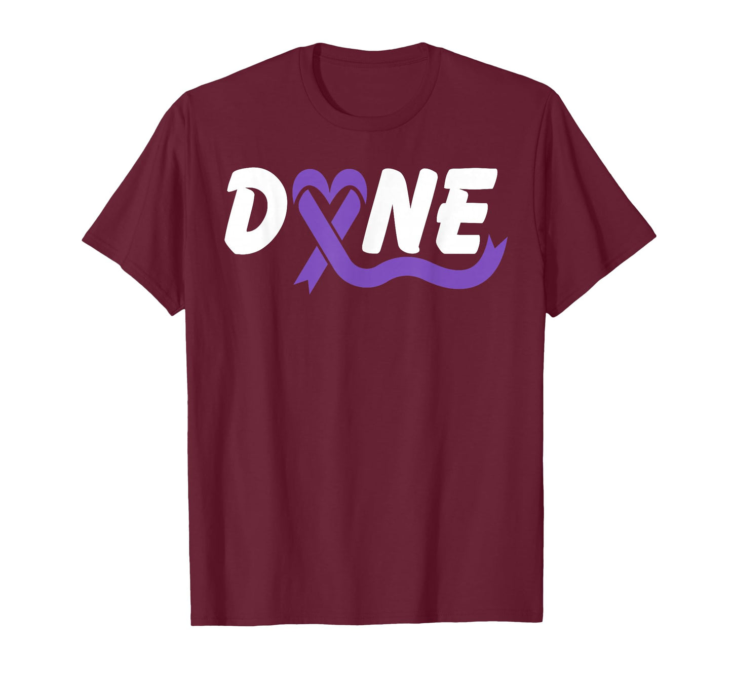 Done Hodgkin's Lymphoma Awareness Survivors Purple Ribbon T-Shirt