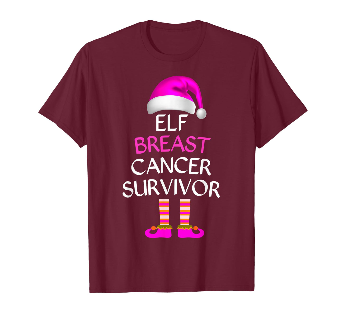 Survivor Breast Cancer Awareness Elf Breast Cancer Awareness T-Shirt