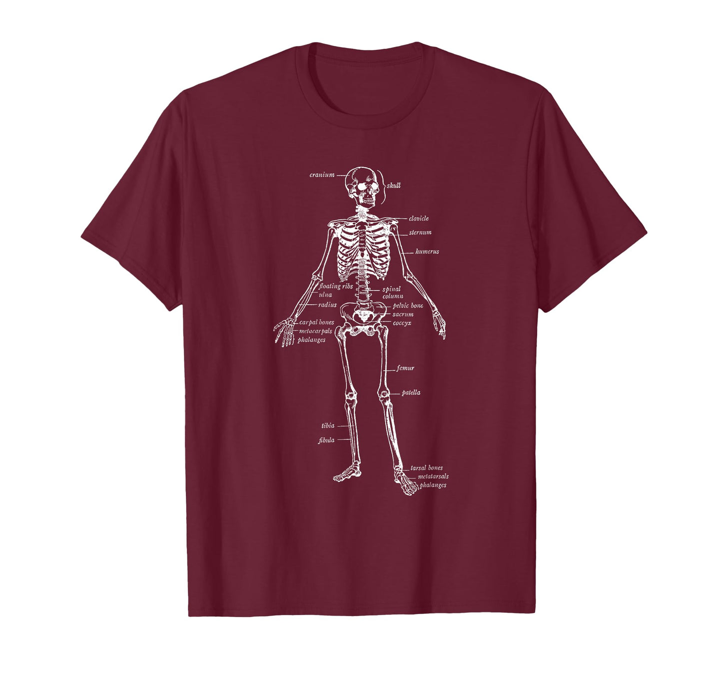 Skeleton Skeletal System Anatomy Names of Bones T-Shirt