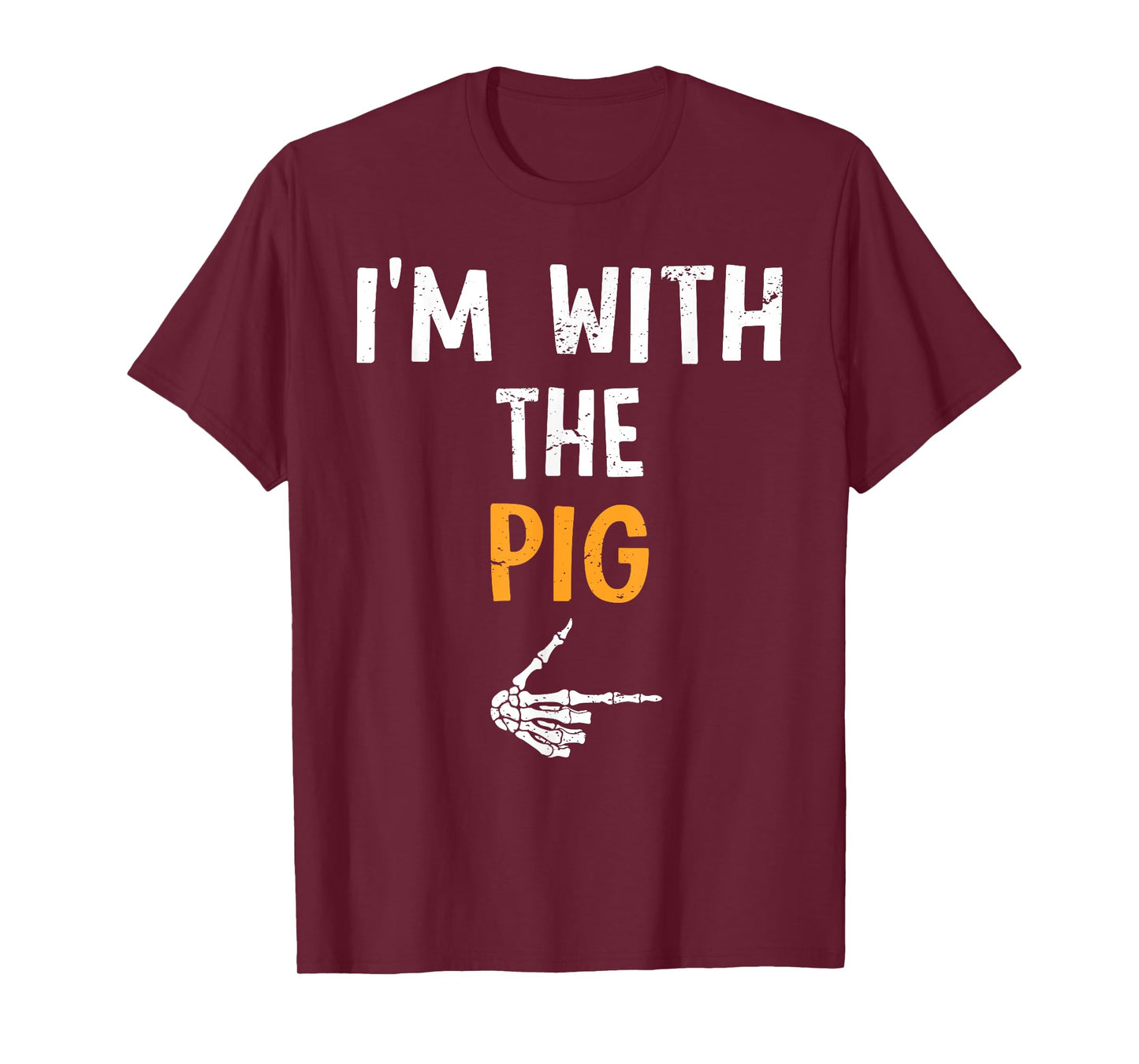 I'm with The Pig Costume Halloween Matching Couple T-Shirt