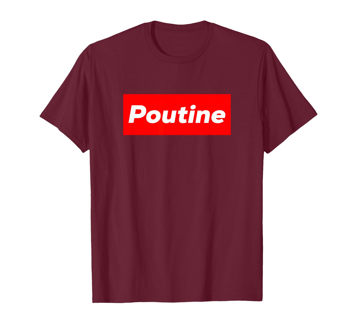 Quebec Food Clothing Poutine Box Logo Novelty T-Shirt - Unisex-Adults, Black, Small