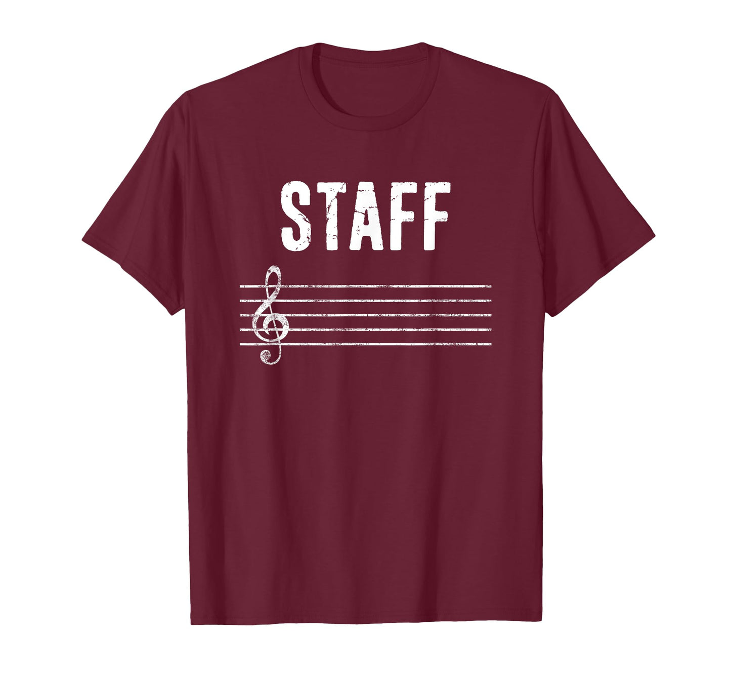 Music Staff Music Notes Musician Distressed Style Design T-Shirt