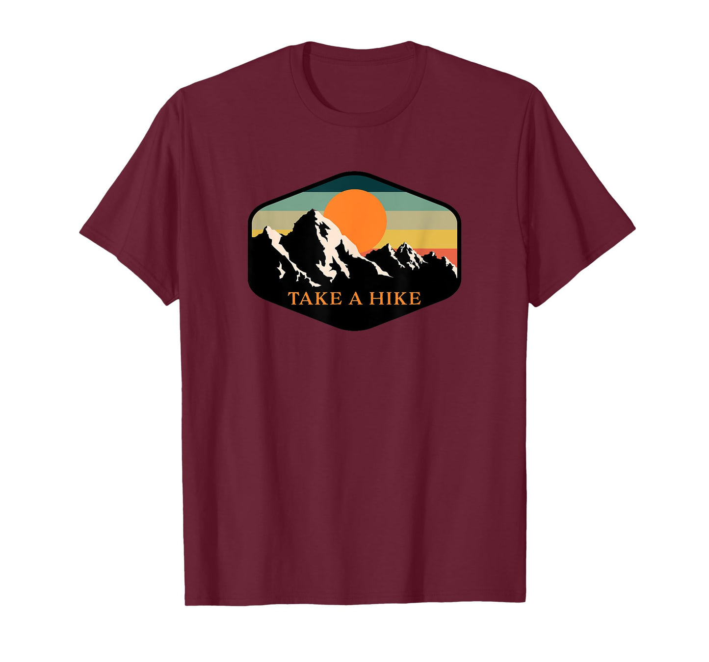 OUTDOOR ADVENTURES BY ESI IMAGES TAKE A HIKE RETRO VINTAGE UNISEX-ADULT HIKING T-SHIRT - BLACK - S