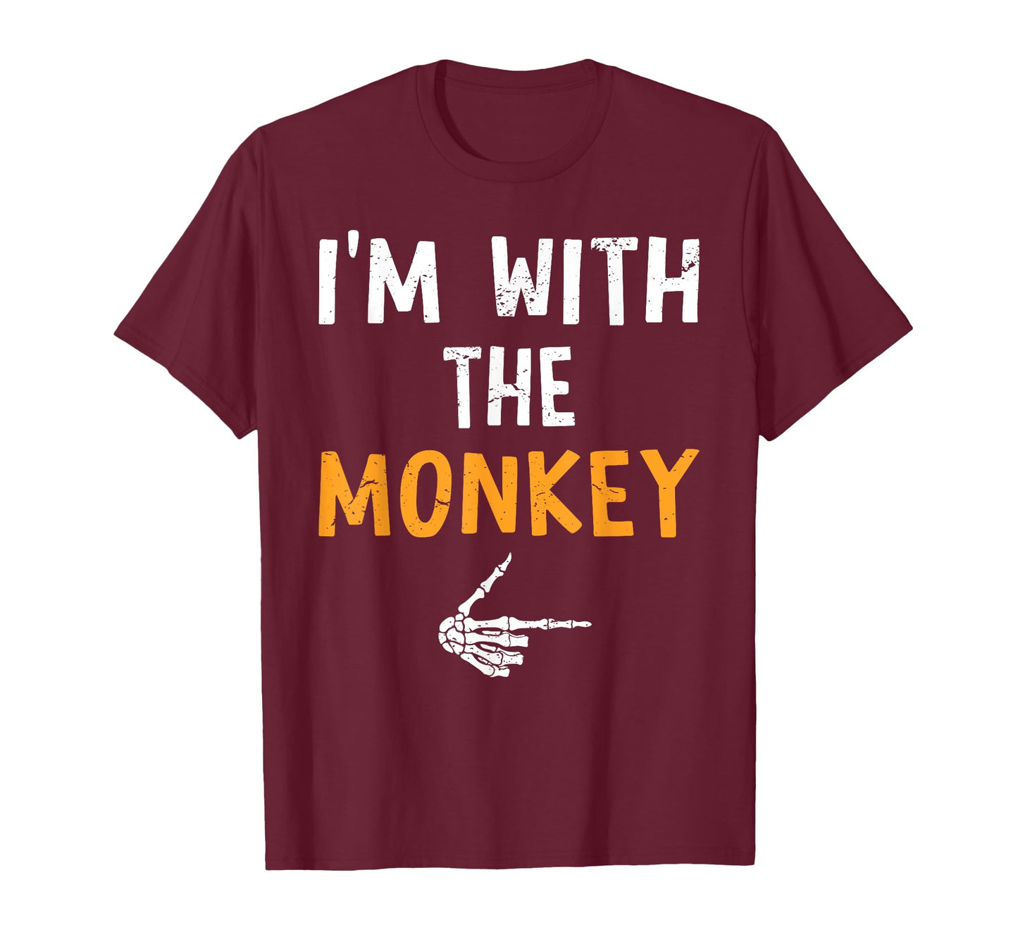 I'm with The Monkey Costume Halloween Matching Couple T-Shirt
