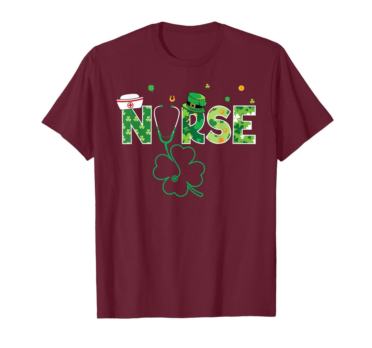 Nurse St Patrick's Day Lucky Shamrock Irish Women Girls T-Shirt