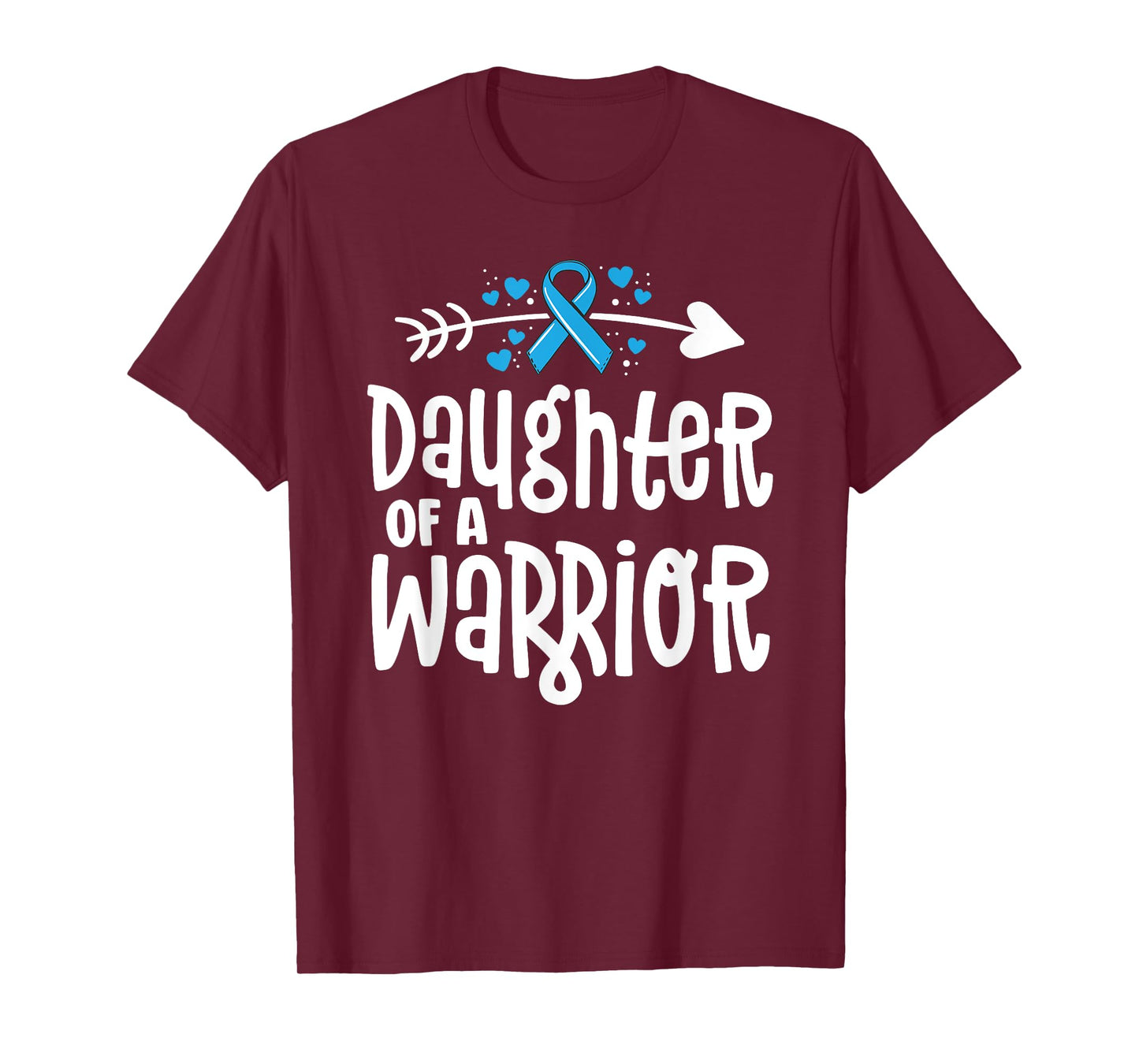 Daughter Of A Warrior Prostate Cancer Blue Ribbon Awareness T-Shirt