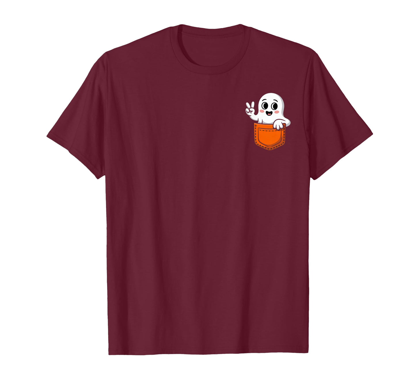 Halloween Ghost Spooky Season Costume Pocket Men Women Kids T-Shirt