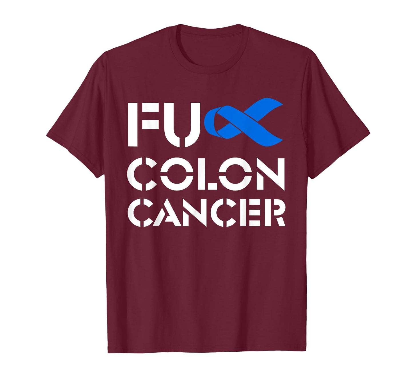 Fuck Colon Cancer American Flag Awareness Survivor T-Shirt