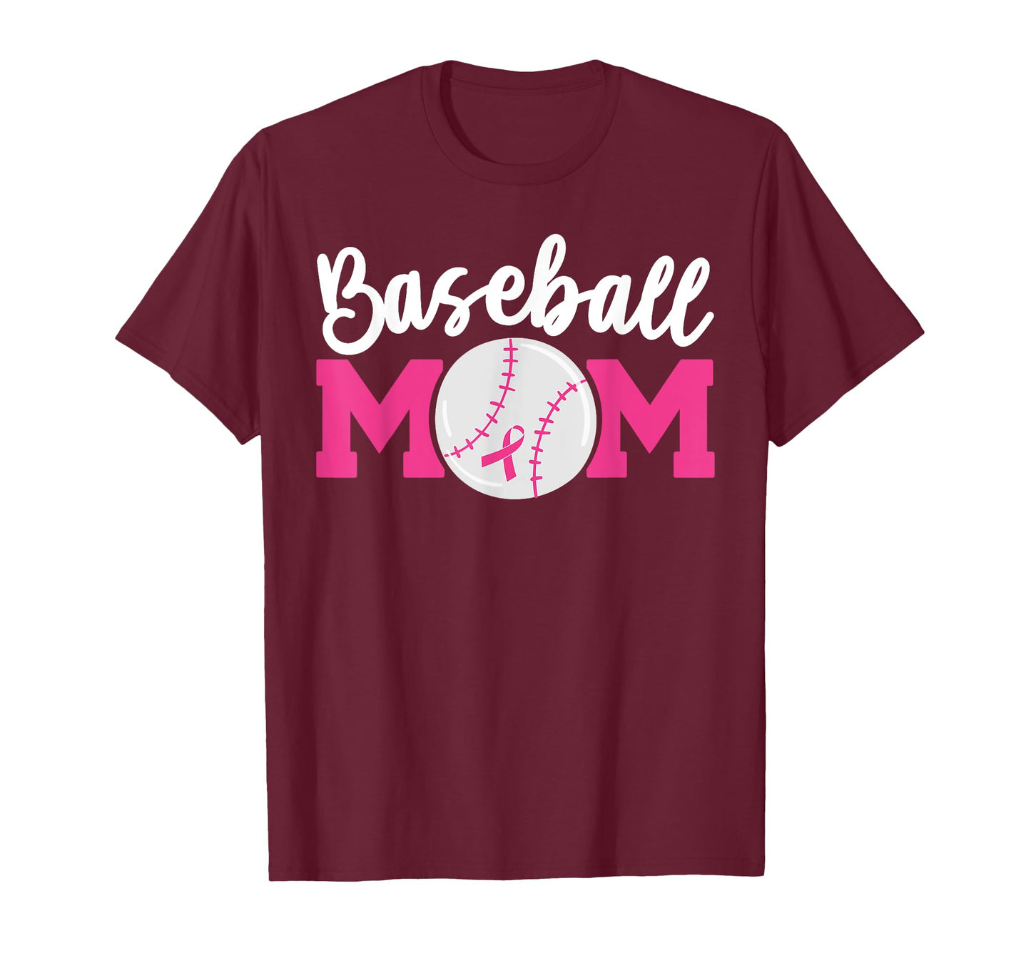 Baseball Mom Pink Ribbon Breast Cancer Awareness Fighters T-Shirt