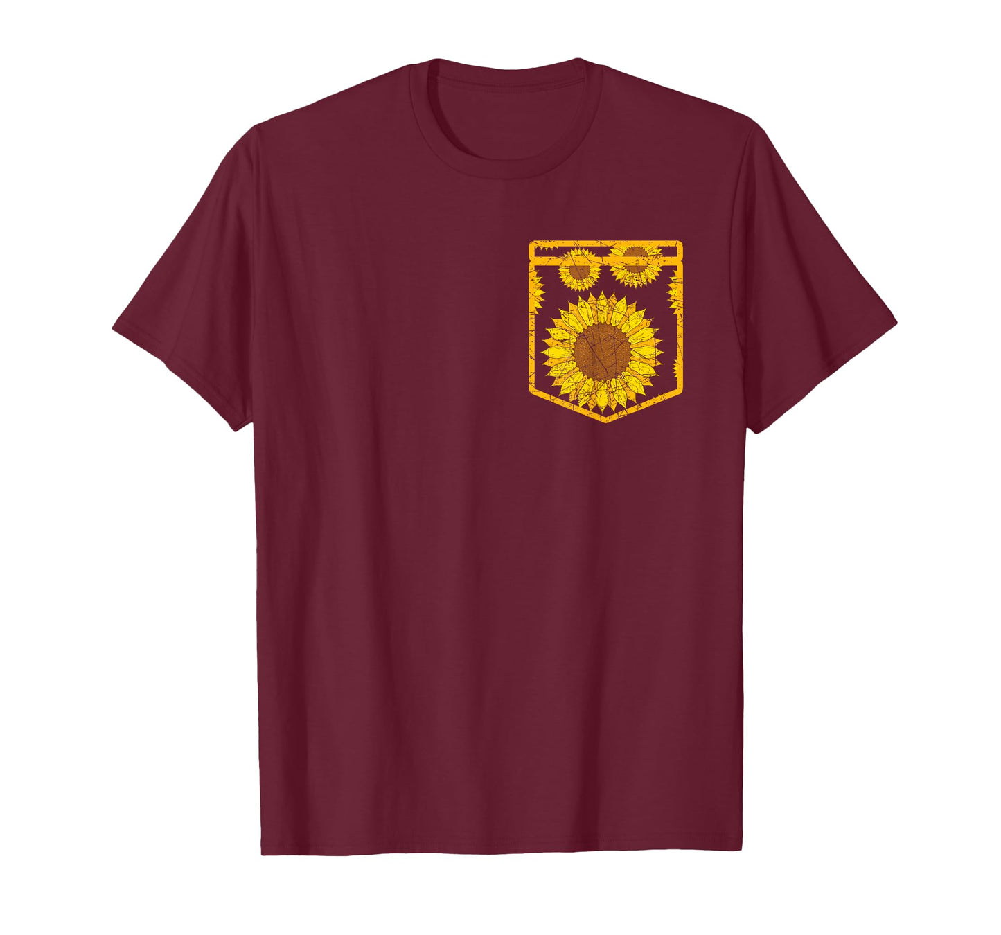 Florist Floral Cute Yellow Flower Pocket Sunflower T-Shirt