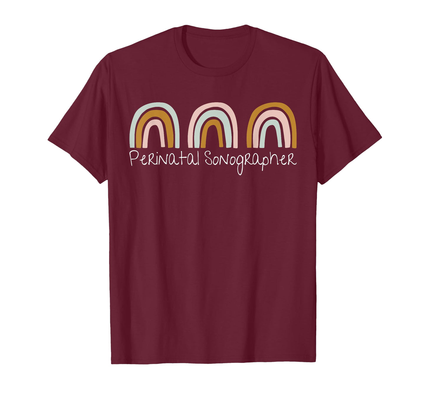 Perinatal Sonographer Retro Rainbow MFM OB Sonographers Grad T-Shirt