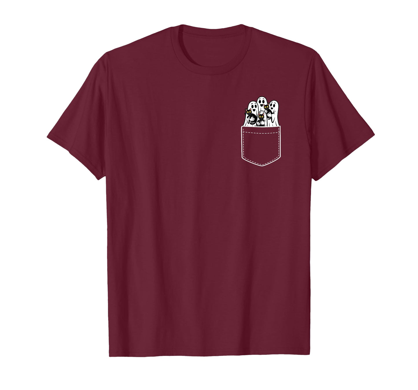 Pocket Ghost Scary Funny Halloween Costume Men Women Kids T-Shirt