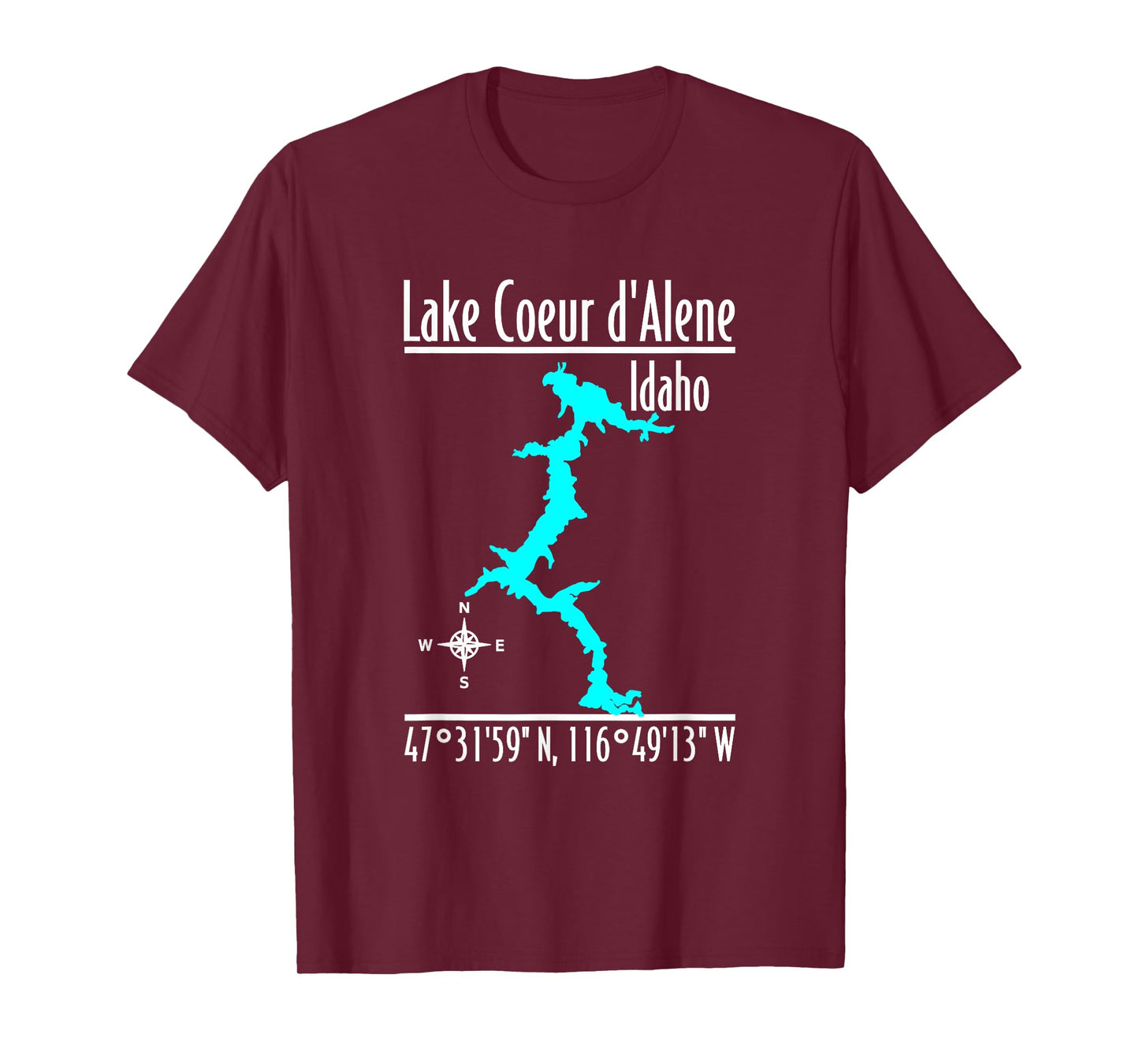 Modern Lake Coeur d'Alene - Idaho T-Shirt