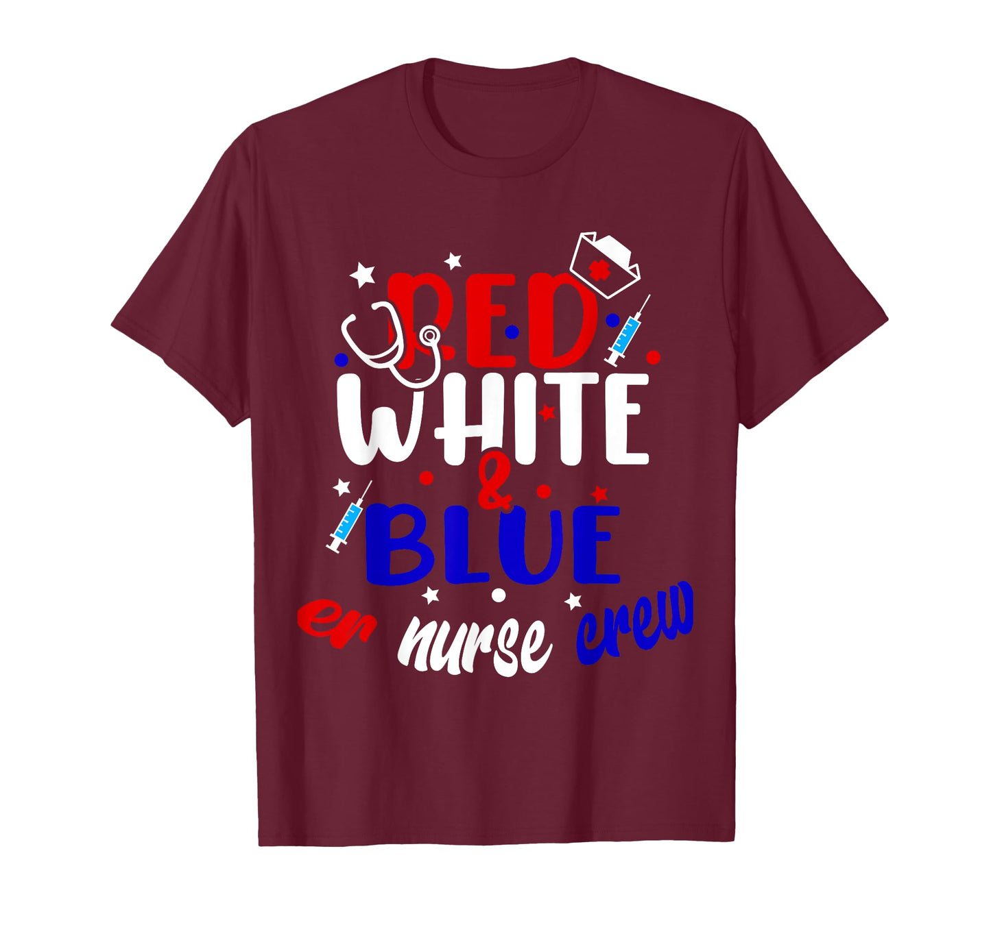 ER Nurse 4th of July Red White Blue ER ED Emergency Crew T-Shirt for Women Kids Men