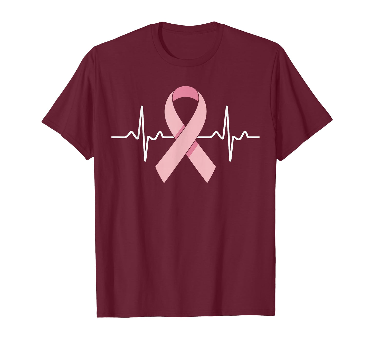 Pink Ribbon Heartbeat – Breast Cancer Awareness Pink Ribbon T-Shirt
