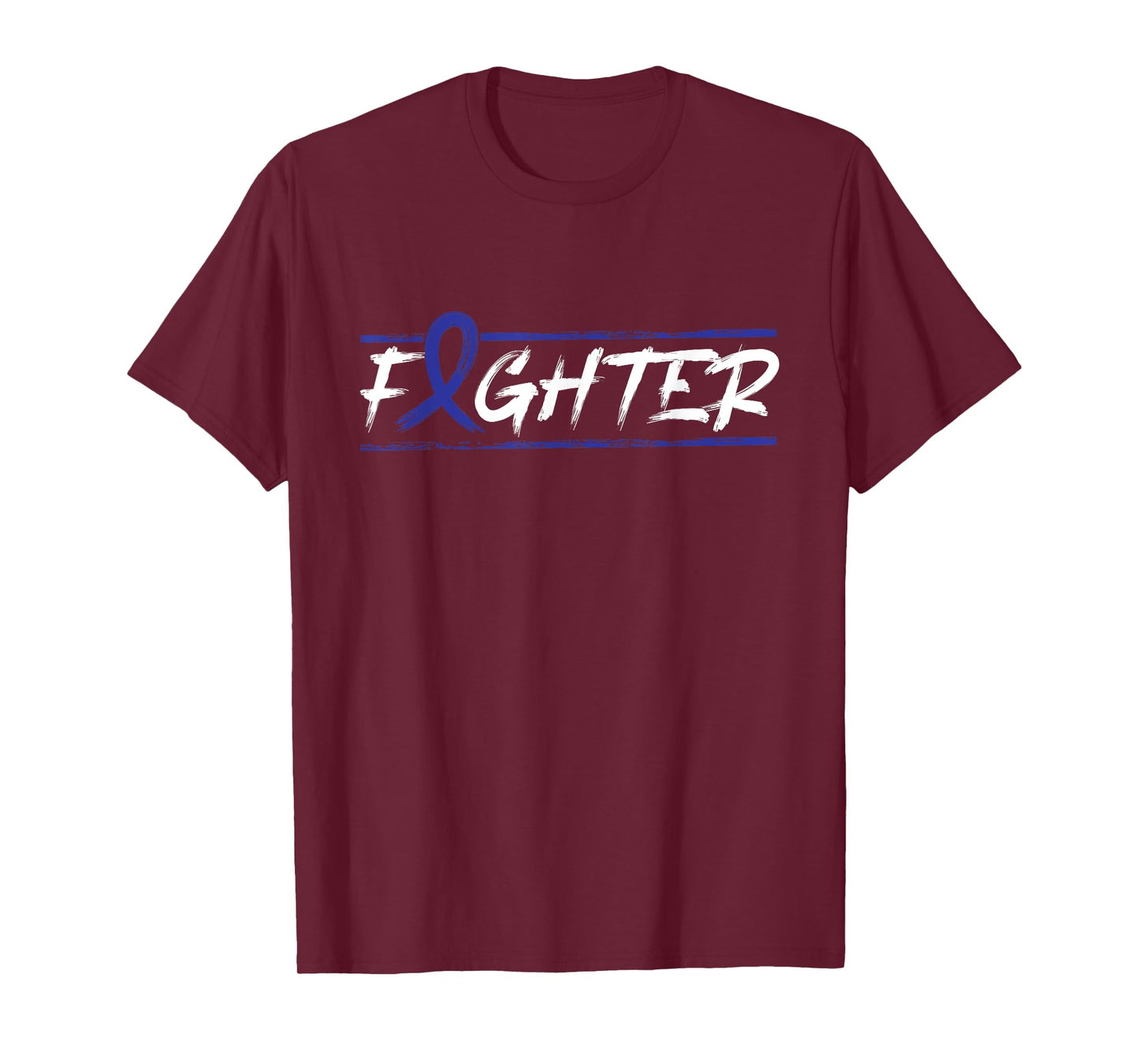 Rectal Cancer Fighter T Shirt - Blue Ribbon Awareness T-Shirt