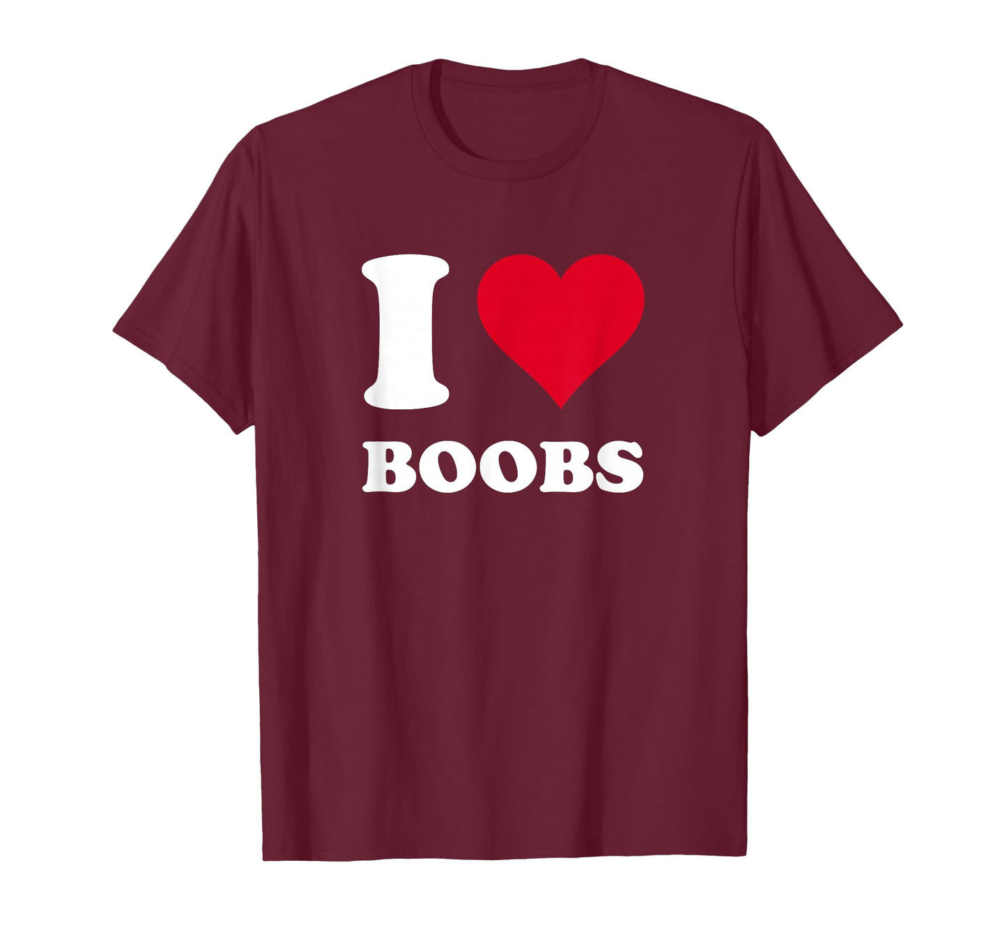 Red Heart I Love Boobs T-Shirt