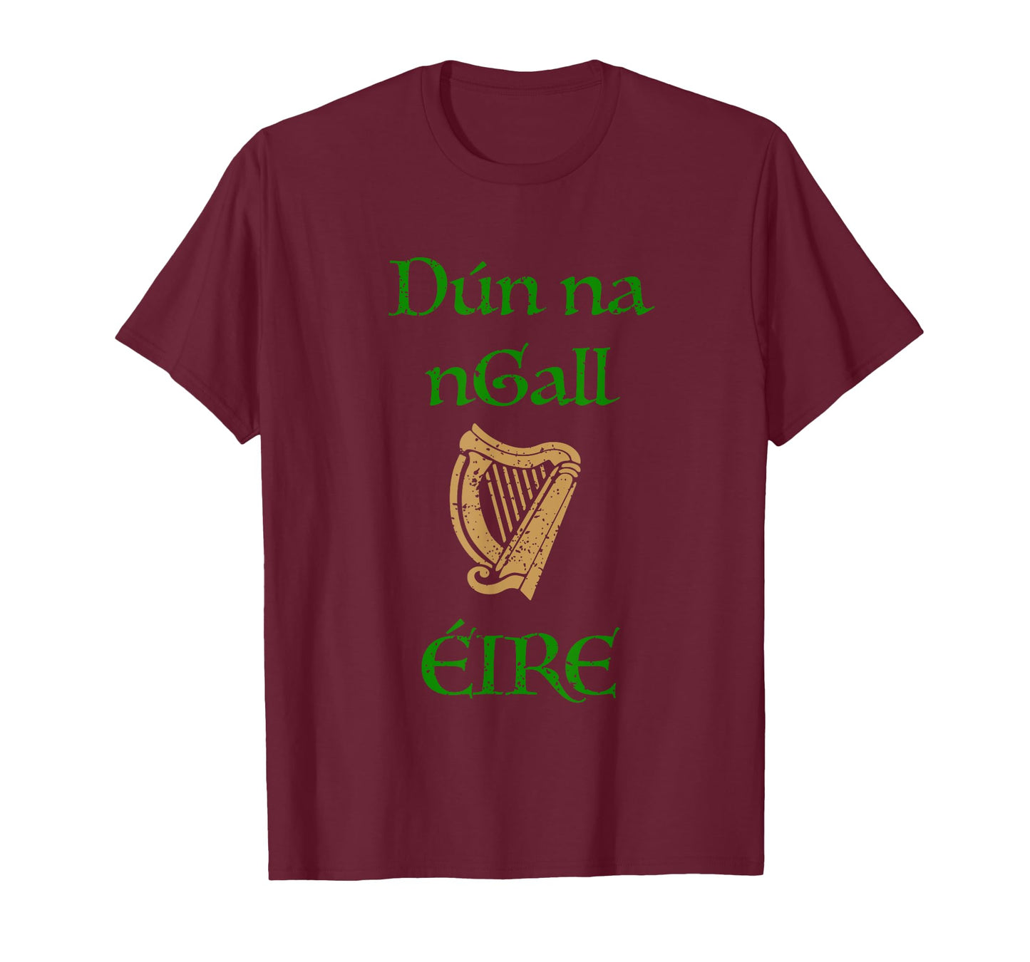 Dún na nGall County Donegal as Gaeilge Gaelic Celtic Harp T-Shirt