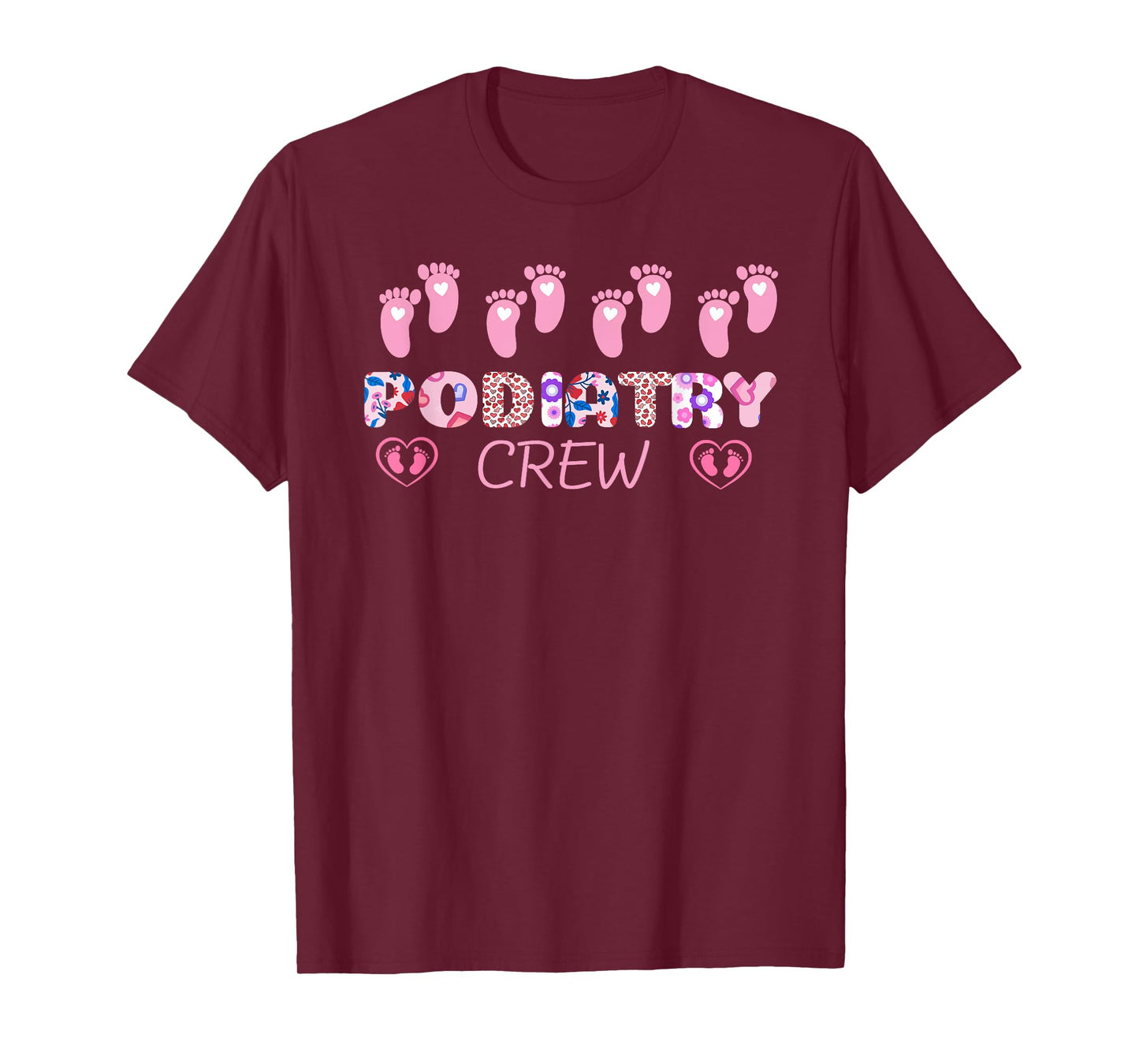Podiatry Crew Footprint Leopard Podiatrist Valentine's Day T-Shirt
