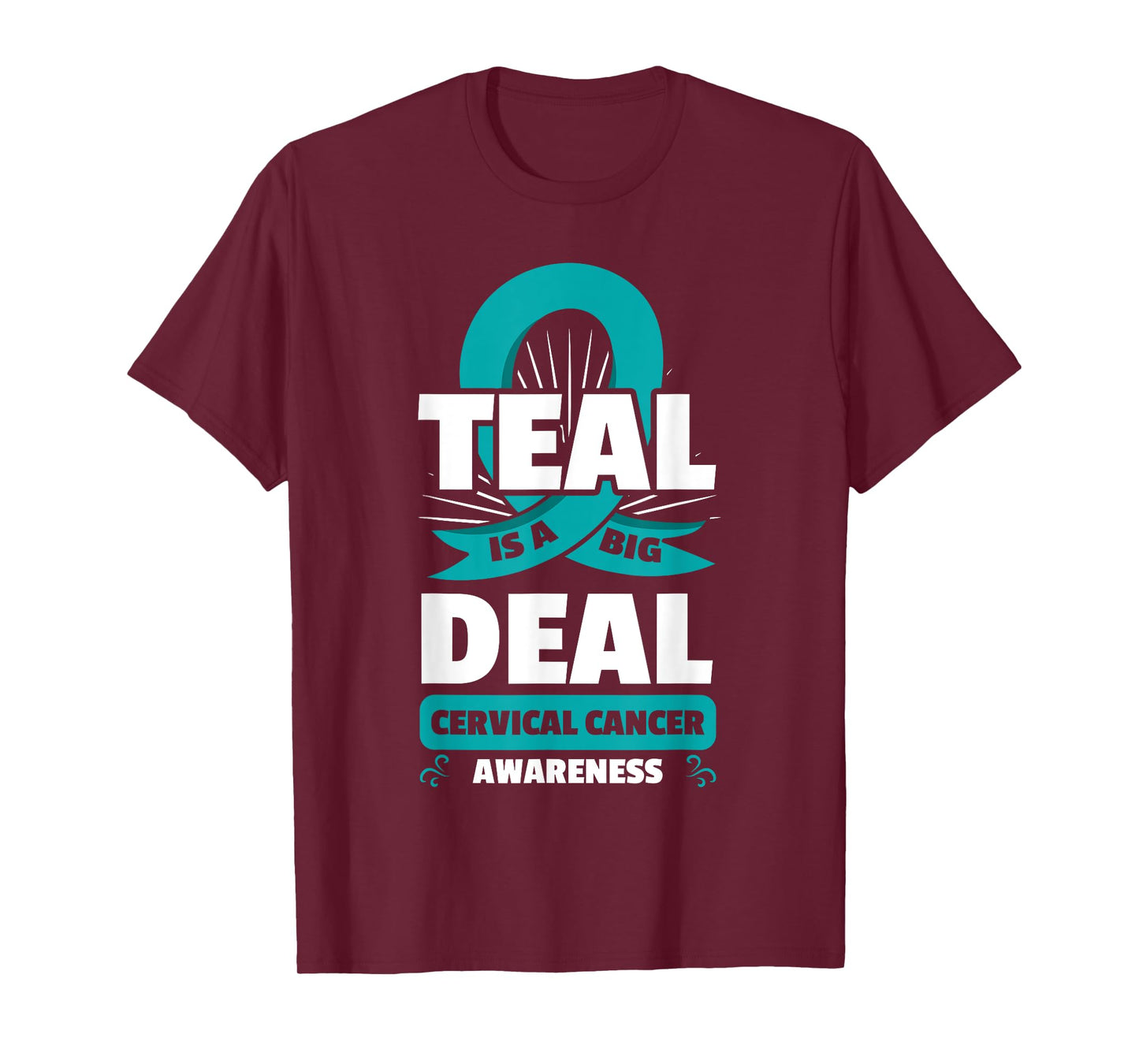 Teal Ribbon Cervical Cancer Squamous Cell Carcinomas Gift T-Shirt