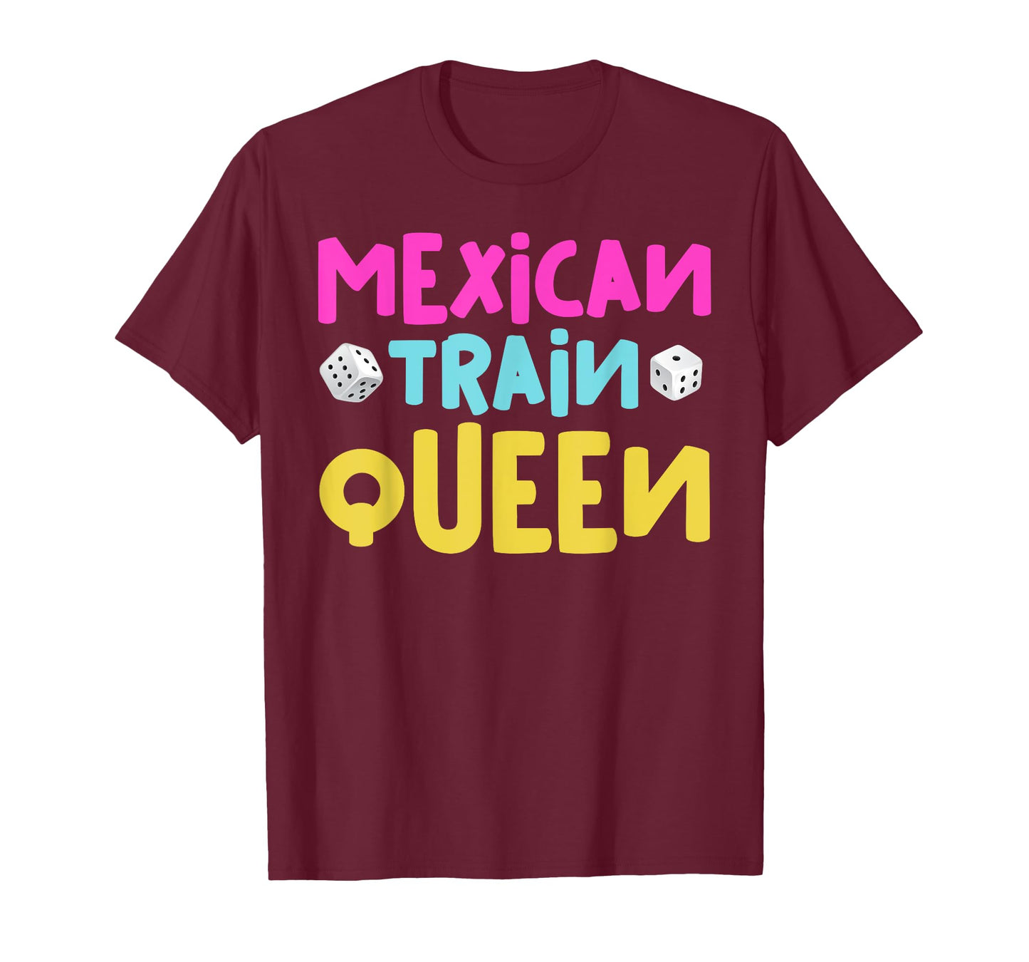 Mexican Train Queen Funny Dominoes Game Family Reunion Party T-Shirt
