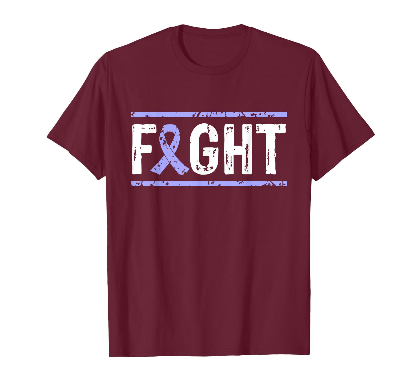 Cancer Warriors Tees co Gastric Cancer Awareness Fight Cancer Periwinkle Ribbon Tee T-Shirt for Unisex-Adults, Black, Small