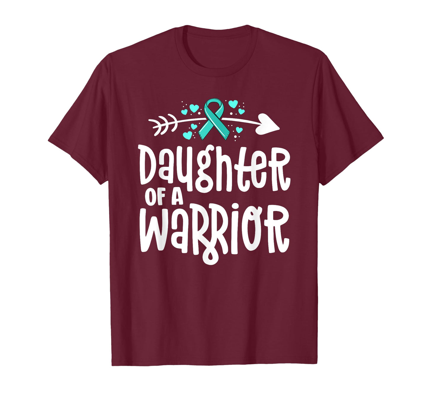 Daughter Of A Warrior Ovarian Cancer Shirts For Family Teal T-Shirt