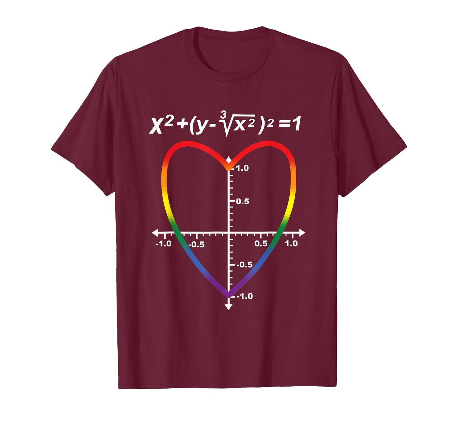 LGBT-Q Teacher Gay Pride Rainbow Math Heart Men Women T-Shirt
